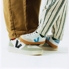 VOLLEY ELASTIC LACES CANVAS WHITE AQUA NATURAL