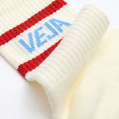 ICONIC SOCKS COTTON WHITE AQUA