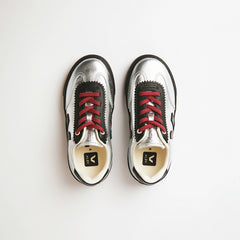 VOLLEY ELASTIC LACES LEATHER VEJA X JELLY MALLOW SILVER