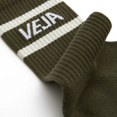 ICONIC SOCKS COTTON OLIVE WHITE