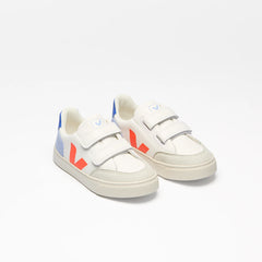 V-12 LEATHER WHITE MULTICO ORANGE FLUO